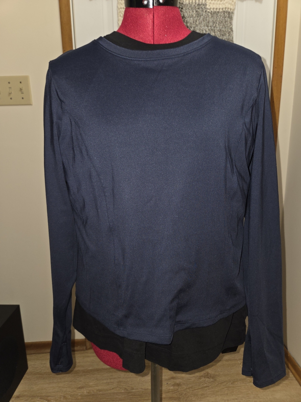 Victoria's Secret Navy Long-Sleeve Layered-Hem Tee